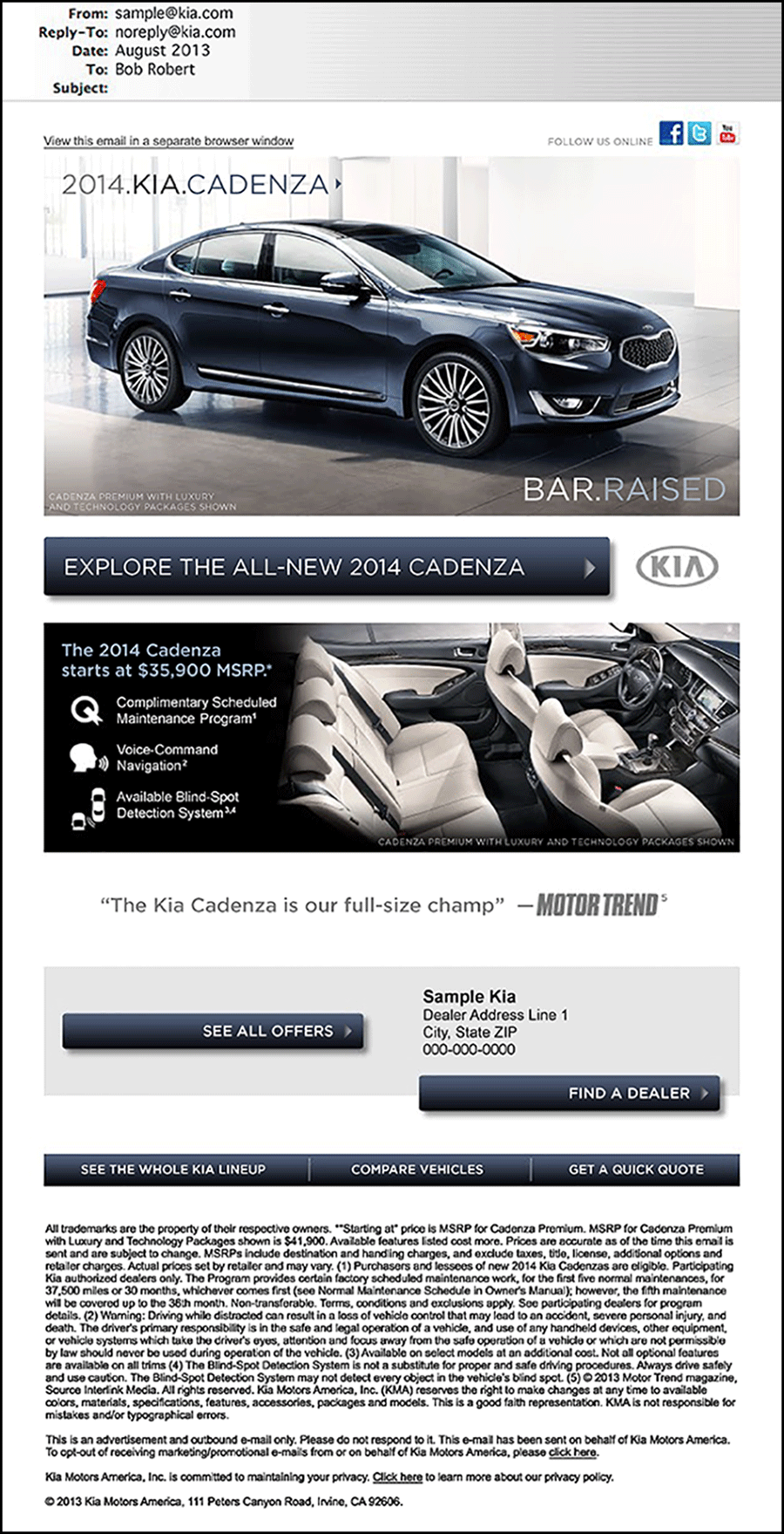 Kia In-Market Email