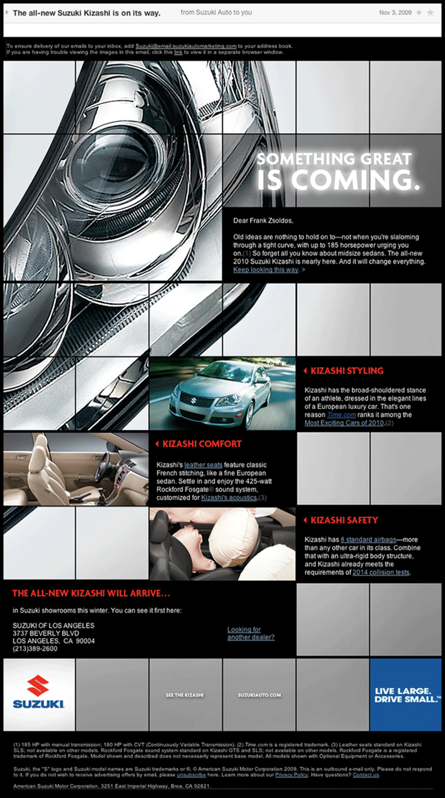 Suzuki Kizashi Email 1