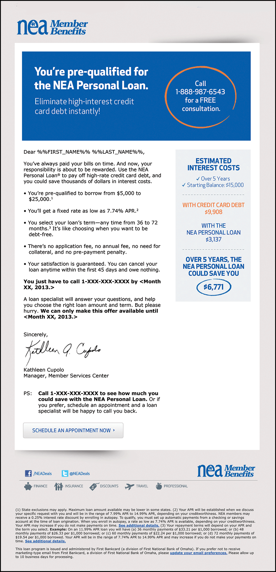 NEA Debt Consolidation Email